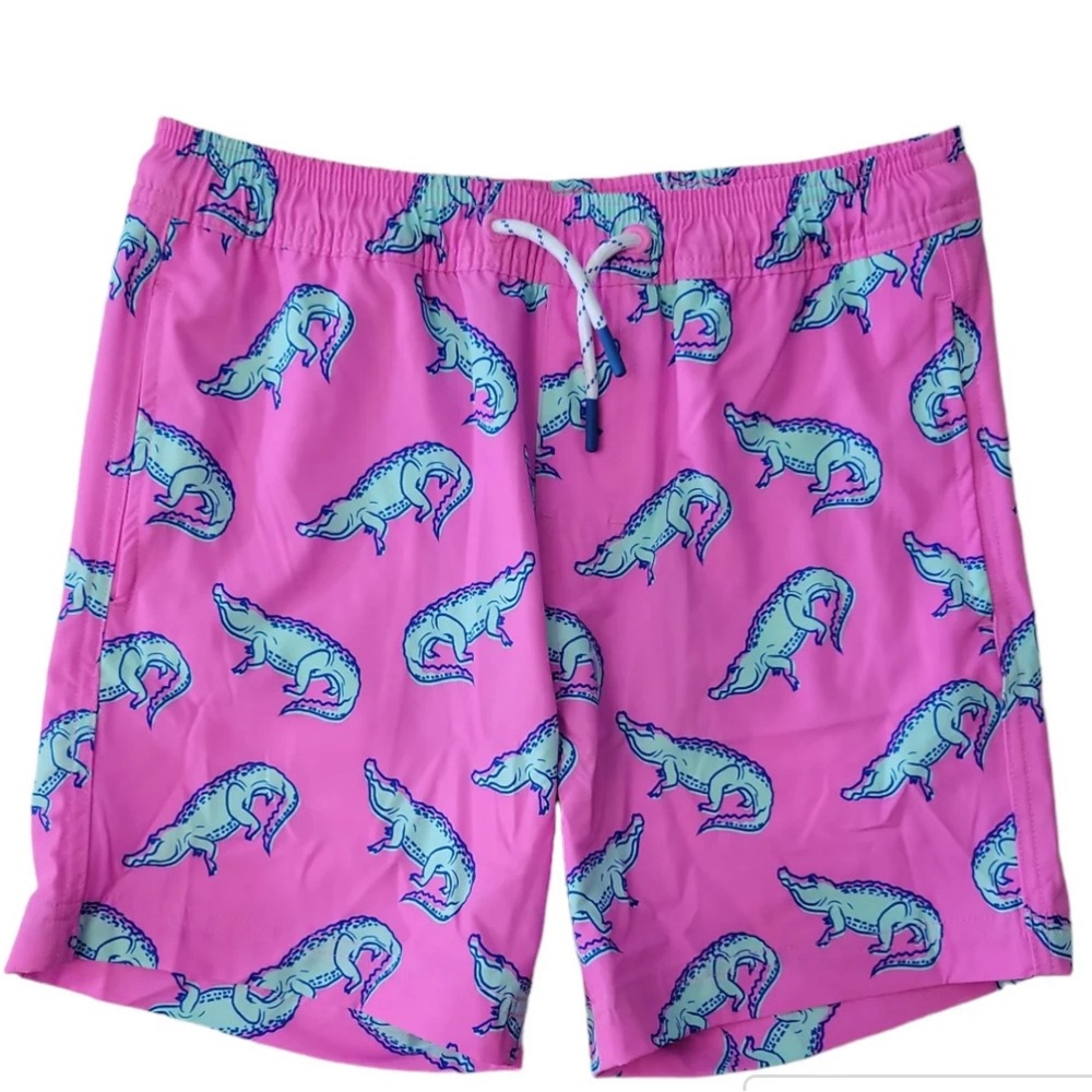 Mens Swim Trunks Gator Pink Resort Quick Dry Built in Liner  NWT